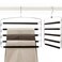 TOPIA HANGER Pants Hangers Space Saving, 2-Pack Swing Arm Pants Organizer for Closet, Non-Slip Foam Padded Organizer Hanger for Multi Slacks, Jeans, Trousers, Skirts, Scarfs, Black-CT08B