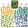 Army Men Toy Action Figures - 202 Pieces with American, British, German &amp; Japanese Soldiers and Flags in Different Combat Poses, Great for Reenactment, Pretend Play, Dioramas and School Projects
