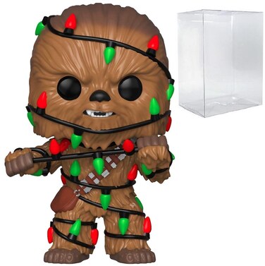 POP Star Wars: Holiday - Chewbacca with Christmas Lights Funko Vinyl Figure (Bundled with Compatible Box Protector Case)