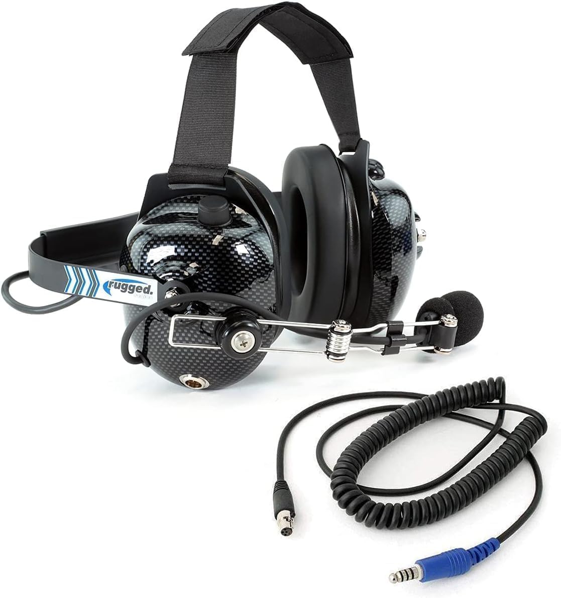 Rugged Radios Rugged Radios Carbon Fiber Behind The Head Headset And Adaptor Cable 3.5mm