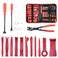 MICTUNING 19Pcs Auto Audio Trim Removal Tool Set &amp; Clip Plier Upholstery Fastener Remover Nylon Dash Door Panel Stereo Tool Kits (Red)