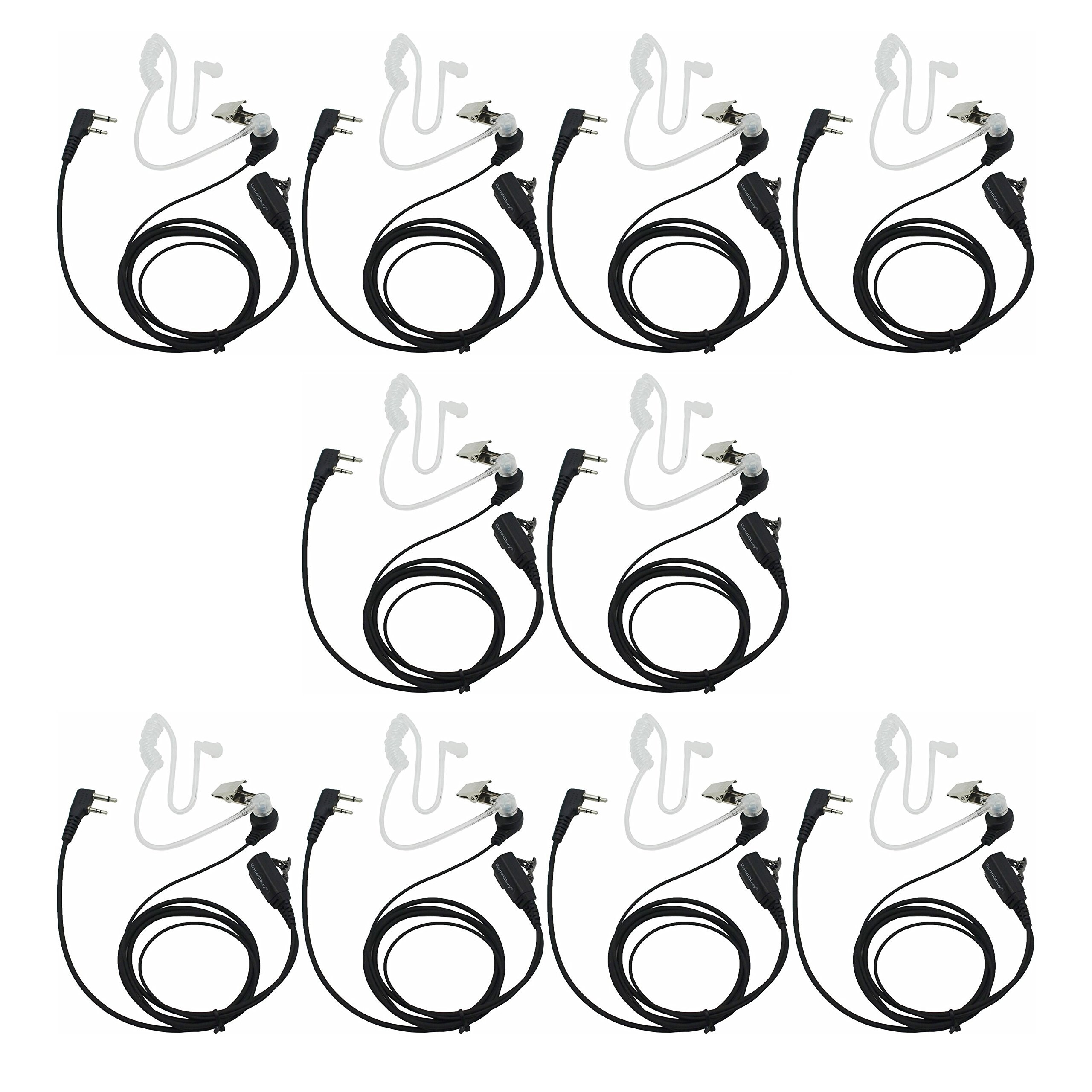 جود كيو باي Goodqbuy 2 Pin Ptt Mic Covert Acoustic Tube Earpiece Headset 2 PIN