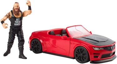 Mattel WWE Wrekkin' Slam Mobile Vehicle with 10 Breakaway Pieces (Easy Reassembly), Opening Doors, Trunk (Stores Accessories) &amp; Braun Strowman 6-inch Action Figure [Amazon Exclusive]