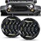 LED Headlight for Wrangler, 7" Round LED Headlights 105W Headlight with Daytime Running Light High/Low Beam compatible with Wrangler 1997-2020 JK TJ LJ Motorcycle 2PCS