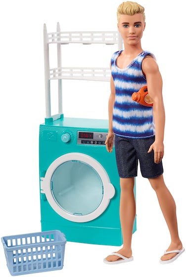 Barbie Ken Laundry-Themed Playset with Ken Doll and Spinning Washer/Dryer