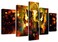 DJSYLIFE Extra Large Premium Quality Picture Canvas Wall Art - 5 Pieces Hindu God Ganesha Art Wall Home Decor HD Print Home Wall Hanging Art Prints Modular Pictures - Ready to Hang (60''W x 40''H)