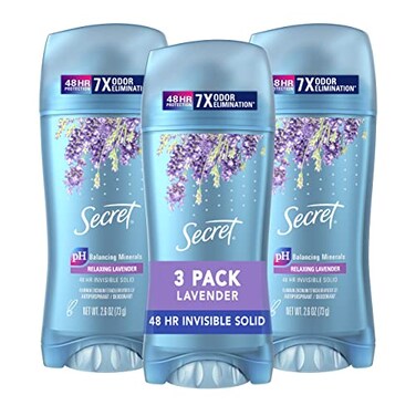 Secret Fresh Antiperspirant and Deodorant Invisible Solid, Luxe Lavender, 3 Count