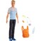 Barbie Ken Doll &amp; 5 Travel-Themed Accessories, Includes Backpack that Opens &amp; Closes, Fashion Doll with Dark Brown Hair
