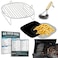 Air Fryer Accessories Compatible with Gourmia, Ninja Foodi, Nuwave&reg; Brio, Paula Deen, Philips, Power XL + More, Air Fryer Rack, Air Fryer Cheat Sheet Guides, Air Fryer Liners and Cleaner Brush