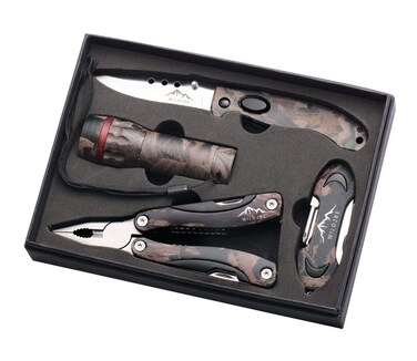 Premium 4 piece Real Tree Camo Knife Multi-tool Set