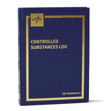 Medline Hard Cover Controlled Substance Drug Log Book, 323 Pages