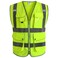 JKSafety 9 Pockets Class 2 High Visibility Zipper Front Safety Vest With Reflective Strips, Yellow Meets ANSI/ISEA Standards (4X-Large 150-Yellow)