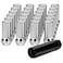DYNOFIT 14mmx1.5 Wheel Lug Nuts, 24x Silver 7 Spline Conical/Cone Bulge Seat Closed End M14x1.5 Lug Nuts with 2 Socket Keys for Chevy GMC Cadillac Lincoln SAAB Saturn 6 Lug Aftermarket Wheels