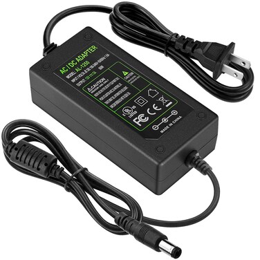 DC 12V 5A Power Supply Adapter, US Plug, 4.6FT Power Cord, AC 100-240V to DC 12V 5A Switching Transformer Jack 5.5mm x 2.5mm for LED Strip, Light, Cameras CCTV