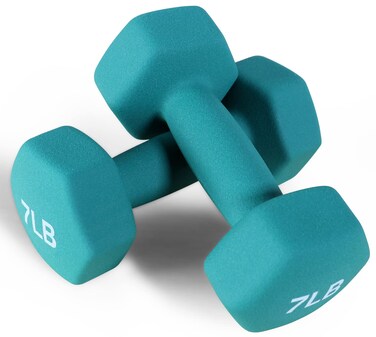 Neoprene Dumbbell Hand Weights, Anti-Slip, Anti-roll, Hex Shape Colorful, Pair or Set with Stand