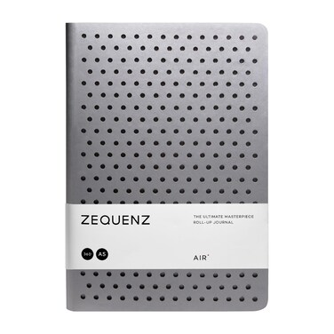 Zequenz Classic 360 Air Series, Size: Large, Color: Silver, Paper: Dot, Soft cover Notebook, Soft Bound Journal, 5.75" x 8.25", 200 sheets / 400 pages, Dot Grid Pattern Premium Paper
