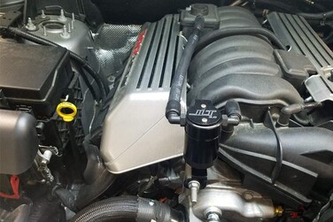 J&amp;L Oil Separator Co. 3.0 Oil Separator Compatible with 2011-2023 Charger Challenger Cherokee 300C &amp; 2018-2024 Durango 6.4L Hemi Passenger Side (Black)