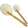 5" &amp; 7" Round Brass Spider Strainer with Bamboo Handles Set Sunrise Kitchen Supply