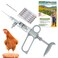 NEWTRY 5ml Livestock Syringe, Continuous Adjustable Animal Syringe, Stainless Steel, for Cattle Sheep Pig Goat