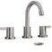 Phiestina 2 Handle 3 Hole 8 Inch Widespread Bathroom Faucet with Metal Pop-Up Drain, Brushed Nickel, WF015-1-BN