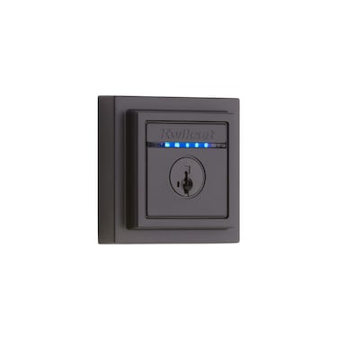 Kwikset 99250-207 Kevo Contemporary Touch-to-Open Bluetooth Smart Square Door Lock Deadbolt Featuring SmartKey Security, Iron Black