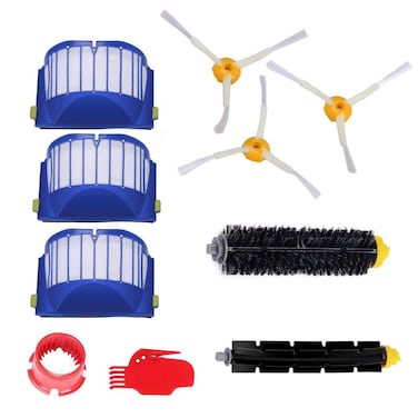 Vacuum Cleaner Replacement Part Kitfor Bristle Brush Flexible Beater Brush &amp; Aero Vac Filter &amp; Armed-3 Side Brush for iRobot Roomba 600 Series 595 610 614 620 630 645 650 655 680