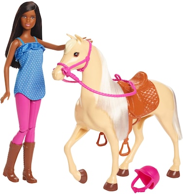 Barbie Doll, Brunette, and Horse, Gift for 3 to 7 Year Olds