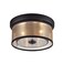 Elk Home Diffusion Flush Mount - 2-Light in Oil Rubbed Bronze Finish, with Beige Organza with Mercury Glass Inner Shade, Dimmer Compatible