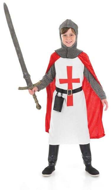 fun shack Kids Crusader Costume Boys Kids Knight Costume For Boys, Boys Knight Costume Kids, Medieval Knight Costume Boys