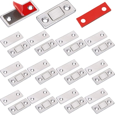 Drawer Magnets Jiayi 12 Pack Ultra Thin Cabinet Door Magnet Stainless Steel Magnetic Cabinet Latches Hardware Cabinet Magnets Catch for Sliding Door Kitchen Cupboard Closure Closet Door Closer