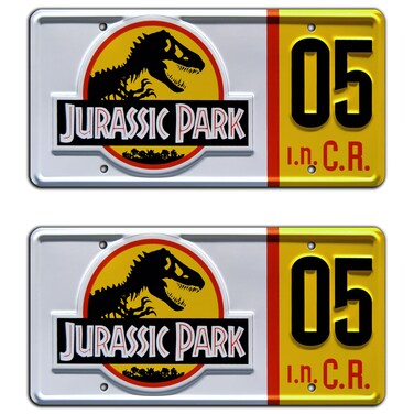 Jurassic Trilogy   Explorer Tour Vehicle 05   Metal Stamped License Plates