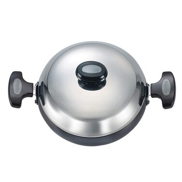 Prestige Hard Anodised 240 mm Black Kadai, 3 Litre, Stainless Steel Handle, Dishwasher Safe