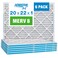 Aerostar 20x22x1 MERV 8 Pleated Air Filter, AC Furnace Air Filter, Pack of 6 (Actual Size: 19 3/4"x21 3/4"x3/4")
