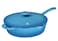 Bruntmor 5 Qt Cast Iron Skillet with Lid Turquoise Enameled Non Stick Frying Pan for Casserole, Saut&eacute;ing, and Grilling - Durable Handle Cookware for Easy Use