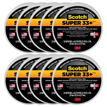 3M Scotch Super 33+ Vinyl Electrical Tape.75-Inch by 66-Feet, 10-Pack