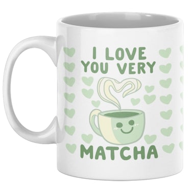 LookHUMAN Heart Coffee Mug - Unique Coffee Mugs for Coffee Lovers, Double-Sided Print Ceramic Coffee Cups for Matcha Lovers, Dishwasher Safe Novelty Coffee Mugs for Women &amp; Men, 11oz