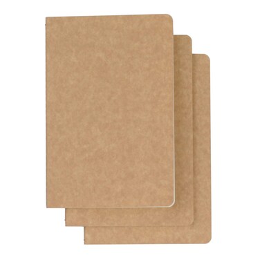 3 Pack Travel Journal Notebook for Travelers or School - Kraft Brown Soft Cover - 5.5&rdquo; x 8.25&rdquo; - 96 Blank Pages with 48 Sheets