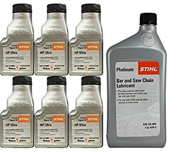 Stihl 0781-516-5003 Platinum Bar and Chain Oil (1) and 0781-313-8002 HP Oil (6) Kit