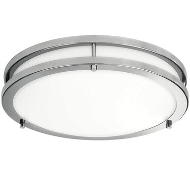 LB72165 LED Flush Mount Ceiling Light, 16 inch, 23W (200W Equivalent) Dimmable 1610lm, 5000K Daylight, Brushed Nickel Round Lighting Fixture for Kitchen,Hallway,Bathroom,Stairwell