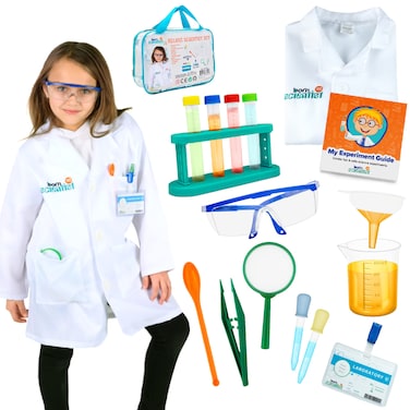Born Toys Science Kits for Kids w/Kids Lab Coat for Ages 5-8, Includes Science Experiments for Kids, Science Toys, Kids Science Goggles, Kids Science Kits, Dress Up &amp; Pretend Play or Kids Costume