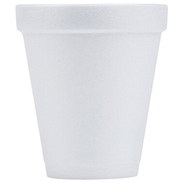 Foam Drink Cups, 6oz, White, 25/Bag, 40 Bags/Carton