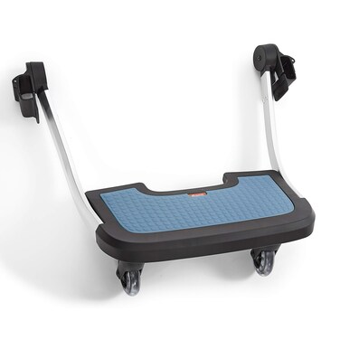 Diono Quantum Hop &lsquo;n Roll Buggy Board, Detachable Ride Along Stroller Platform Glider Board with Clip &lsquo;n&rsquo; Go System, Blue
