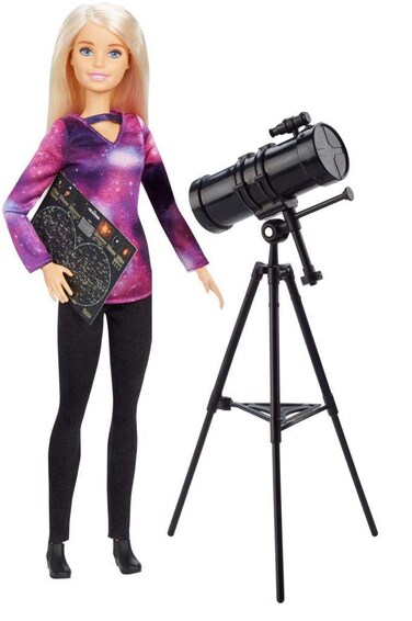 Barbie​Astrophysicist Doll, Blonde with Telescope and Star Map, Inspired by National Geographic