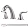 WOWOW Widespread Bathroom Faucet 2 Handle 3 Hole Solid Brass Stainless Steel Vanity Faucet Lavatory Bathroom Basin Faucet Brushed Nickel Sink Faucets with Pop Up Drain Stopper