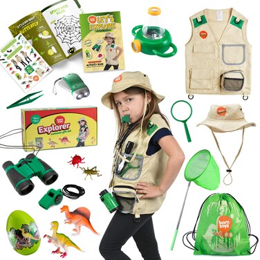 Born Toys Kids Explorer Kit &amp; Kids Adventure Kit for Kids Ages 3-7, Kids Camping Safari Costume