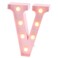 Barnyard Designs Metal Marquee Letter V Light Up Wall Initial Nursery Letter, Home and Event Decoration 9 Inch (Baby Pink)