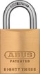 Abus 83/45 83 Series Rekeyable Brass Padlock, with Kwikset"KW1" Keyway 0-Bitted