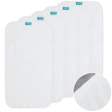 Changing Pad Liner 5 Count, Waterproof Larger Changing Pad Cover 28" X 15", Cotton Terry, Absorbent &amp; Skin-Friendly Changing Pad Liners (Solid Improved Thickness)
