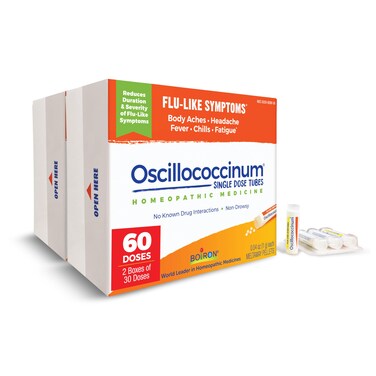 Boiron Oscillococcinum for Relief from Flu-Like Symptoms of Body Aches, Headache, Fever, Chills, and Fatigue - 60 Count (2 Pack of 30)