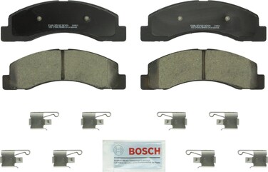 BOSCH BC824 QuietCast Premium Ceramic Disc Brake Pad Set - Compatible with Select Ford Excursion, F-150, F-250 Super Duty, F-350 Super Duty; FRONT